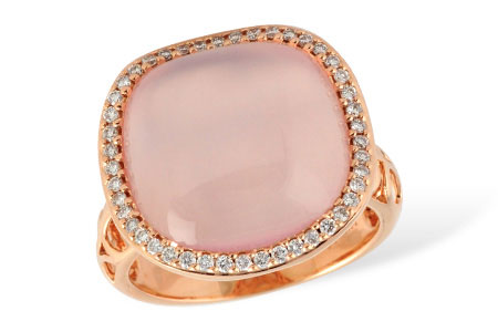 A214-85623: LDS RG 8.44 CABOCHON ROSE QUARTZ 8.71 TGW