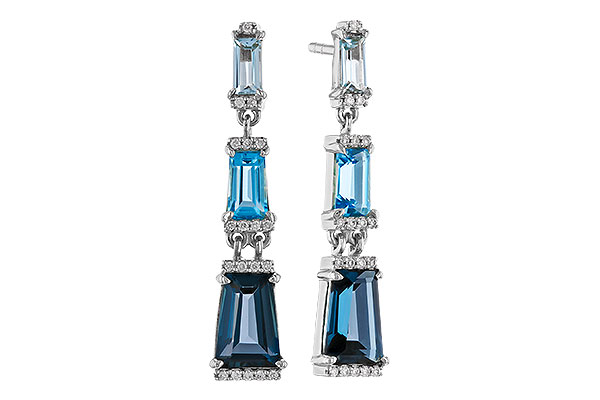 C302-12850: EARRINGS 2.55 BLUE TOPAZ 2.62 TGW