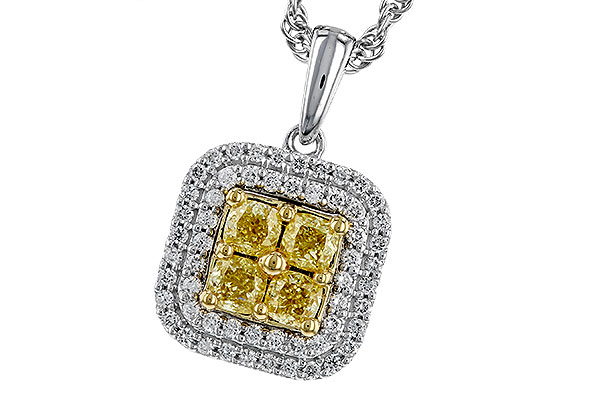 E302-12850: NECK .52 FANCY YELLOW DIAMONDS .72 TW