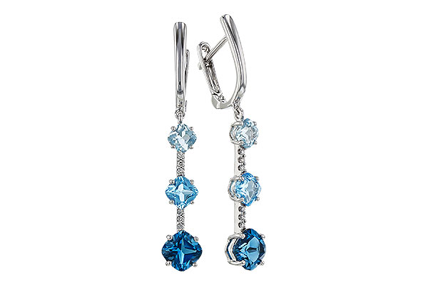 F302-10159: EARRINGS 2.41 TW BLUE TOPAZ 2.45 TGW